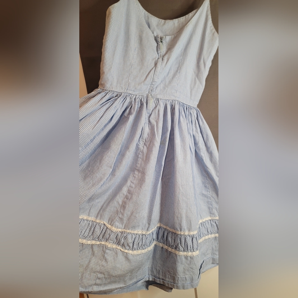 Vintage Petite Texas Miss Blue And White Checkered 100%Cotton Girls Dress(Sz10?) - Picture 12 of 16